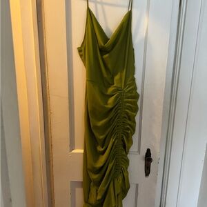 Elegant Green Ruched Dress